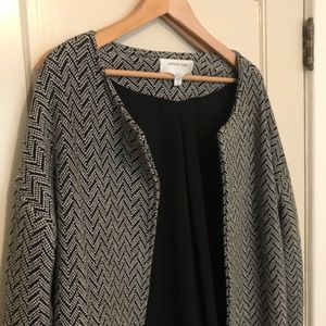 Herringbone Open-Front Coat